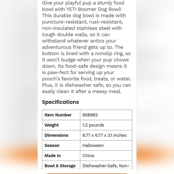 Yeti 4C. Boomer Dog Bowl- Black - Picture 8 of 10